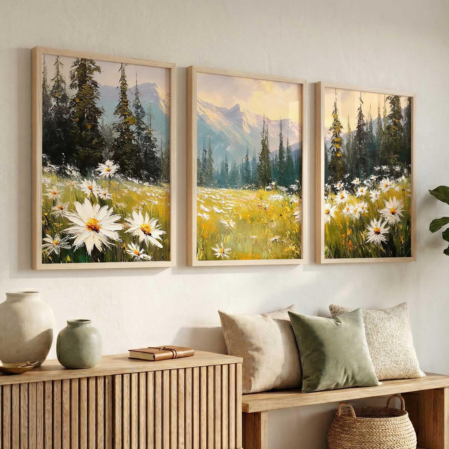 Mountain Wall Art Set - 3 Framed Paintings -5
