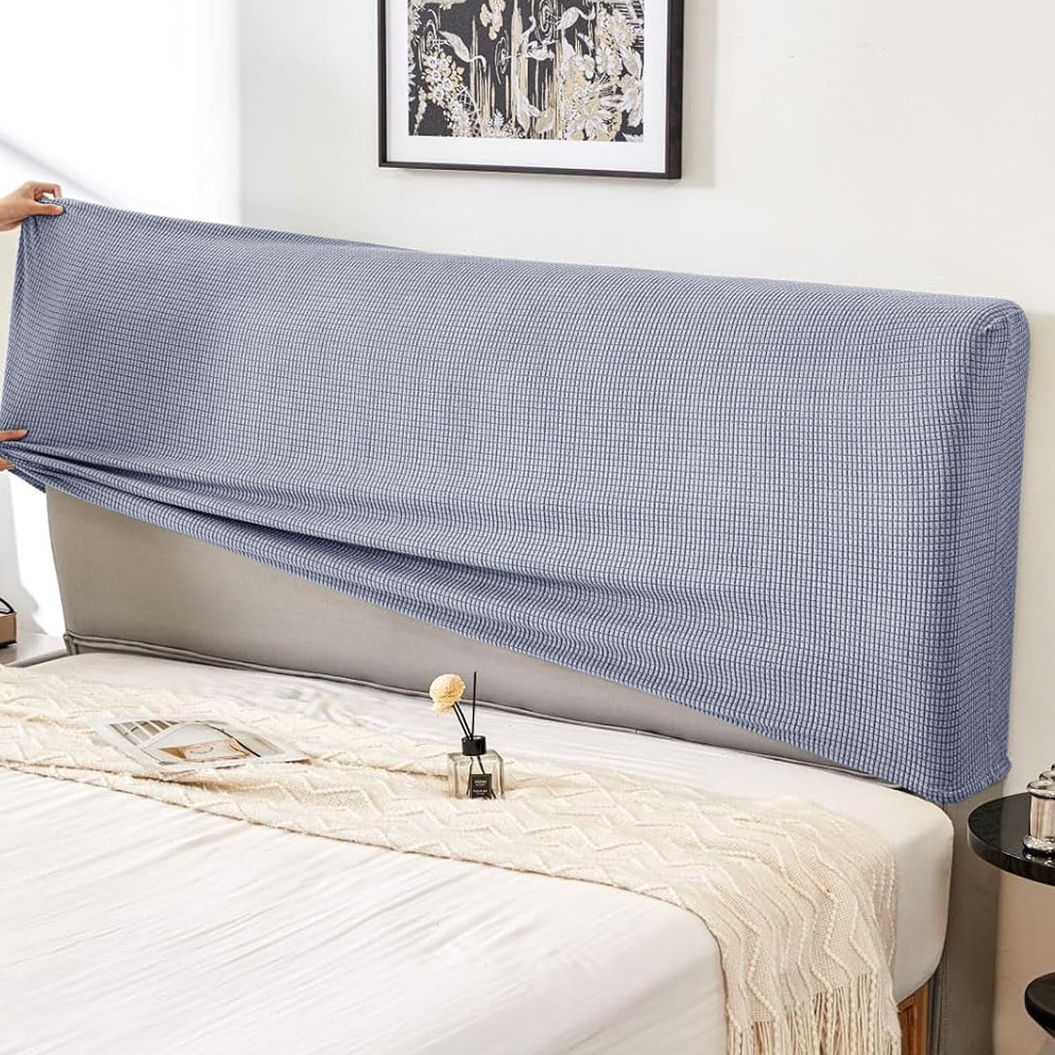 HOKIPO Jacquard Bed Headboard Cover - Protect & Style -15 HOKIPO Jacquard Bed Headboard Cover - Protect & Style -15