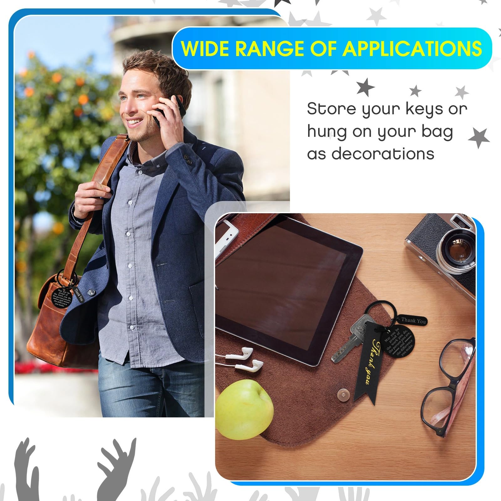 Yinkin Lot De 16 Porte-clés Inspirants En Vrac Pour Femme Et Homme Avec