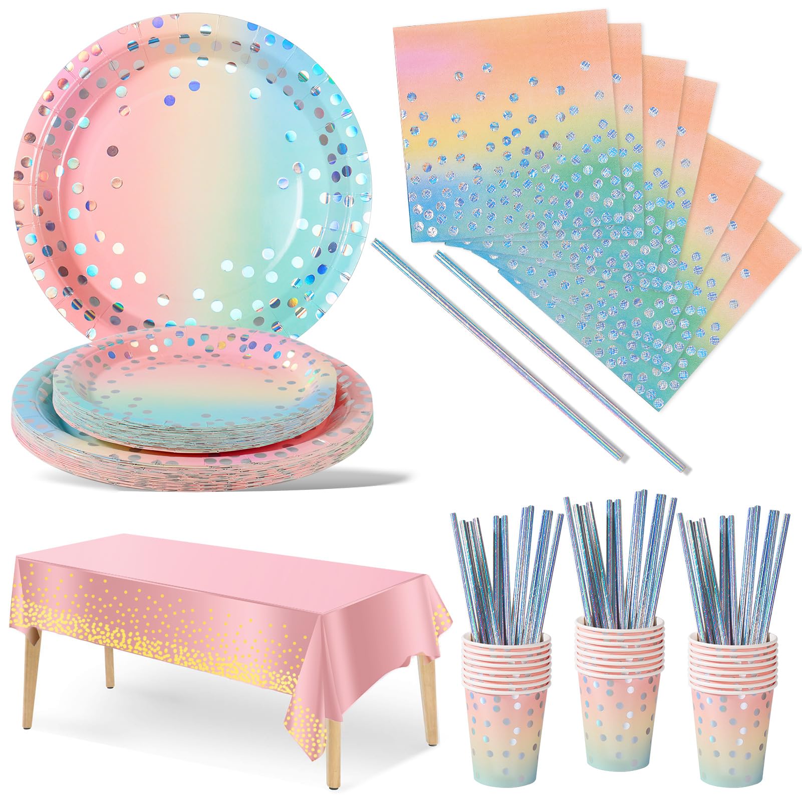 Vajilla de fiesta de cartón barata con set de juego de platos y cubiertos plata