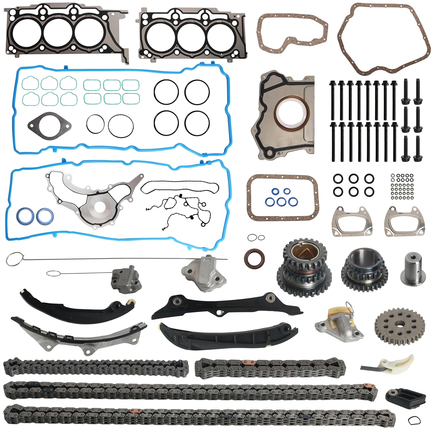 Head Gasket Bolts Set & Timing Chain Kit,for Dodge Grand Caravan,Journey,Durango,Charger,for Chrysler 200,Town&Country,for Jeep Grand Cherokee,Wrangler,for Ram 1500,for VW Routan, 2011-2015