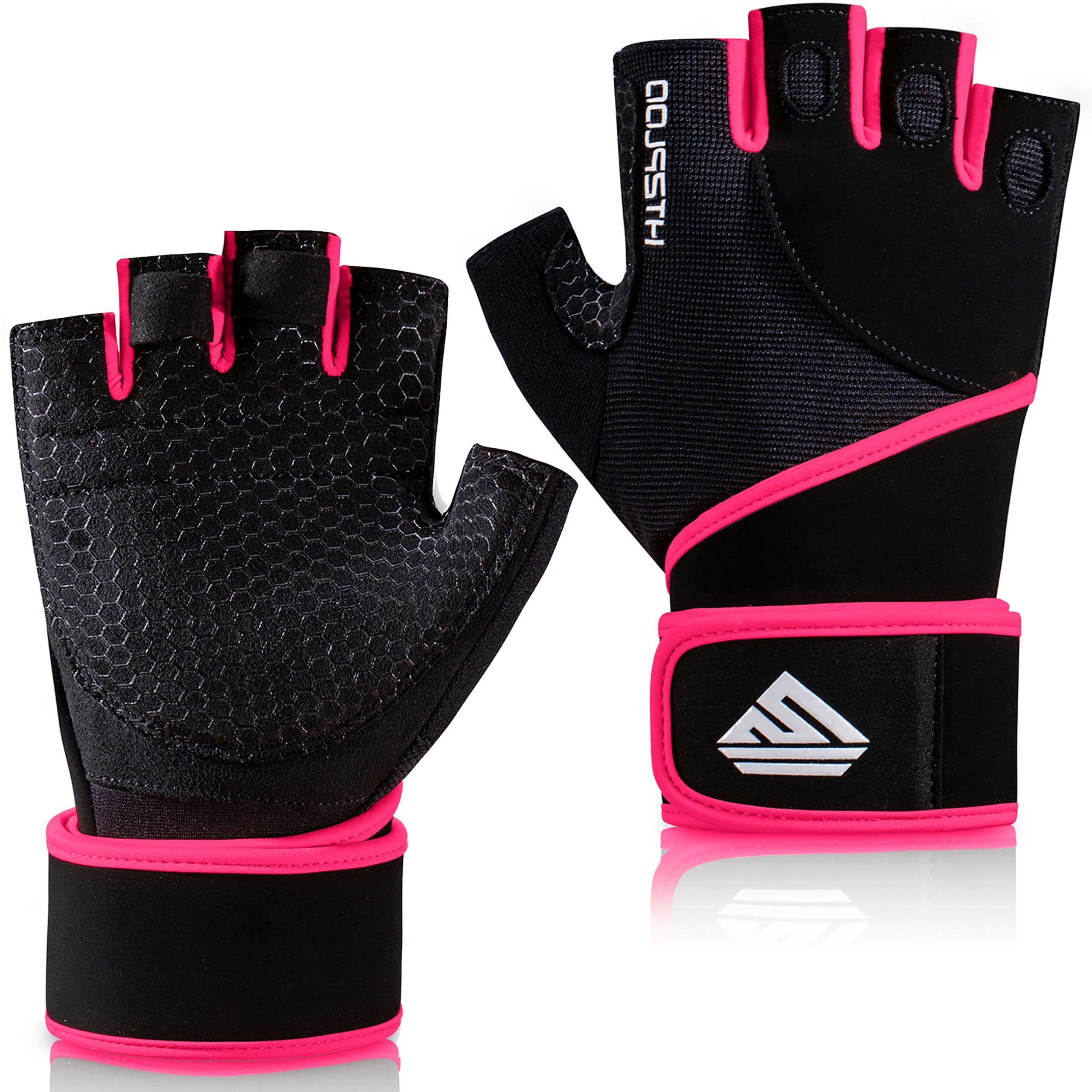 Workout Gloves Gym Gloves Weight Lifting Gloves for Men Women with Full Palm Pad,Strong Wrist Wraps Support,Enhanced Grip,for Fitness,Training,Weightlifting,Exercise