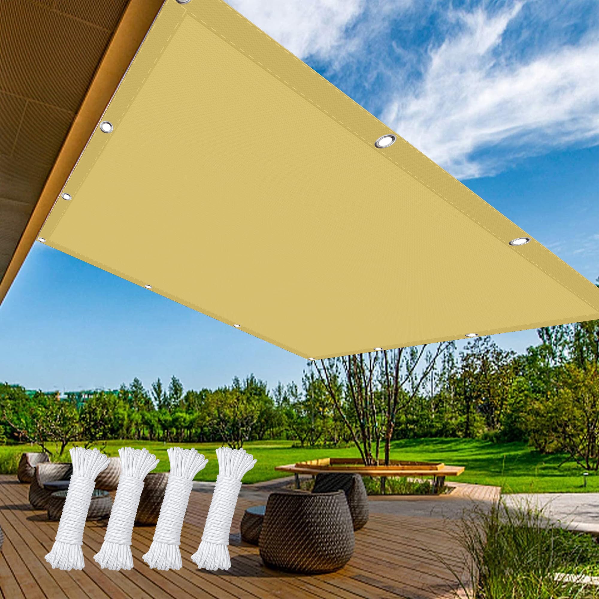 Voile d'ombrage rectangulaire 550x550 toile ombrage auvent oeillets patio terrasse extérieur