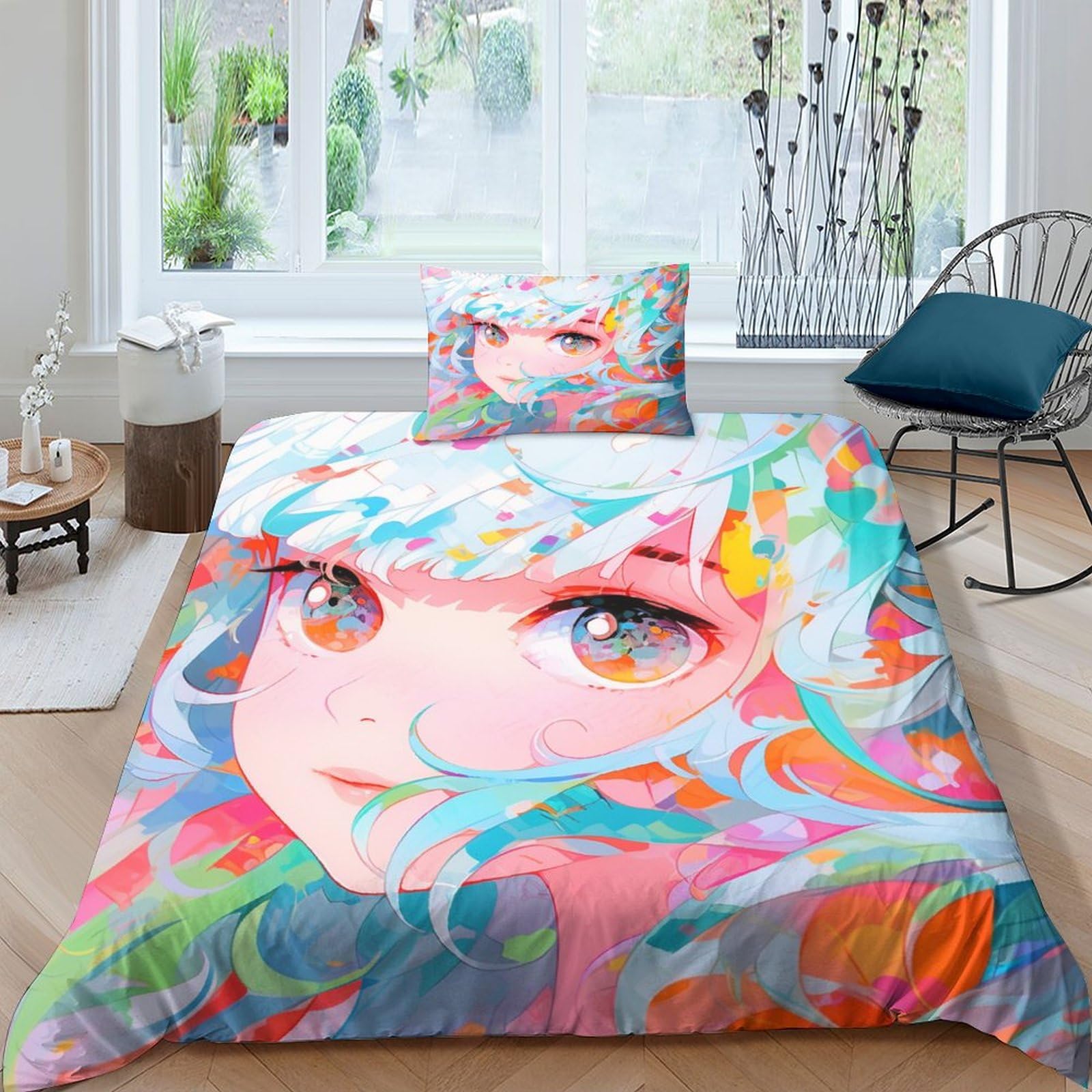 Parure de lit enfant manga fille garçon, le cadeau d'anniversaire idéal avec zip