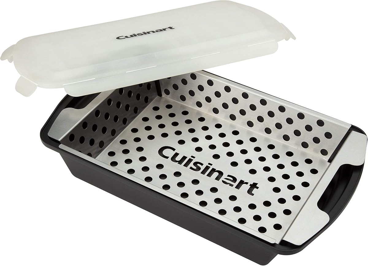 Cuisinart CMT-200 Juego de cesta para adobo y parrilla, acero inoxidable