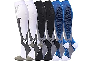 6 Pairs Compression Socks for Men Women 20-30mmHg: Elevate Your Circulation and Sports Performance