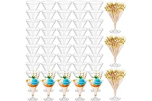 100-Count Disposable Martini Glasses with Cocktail Picks