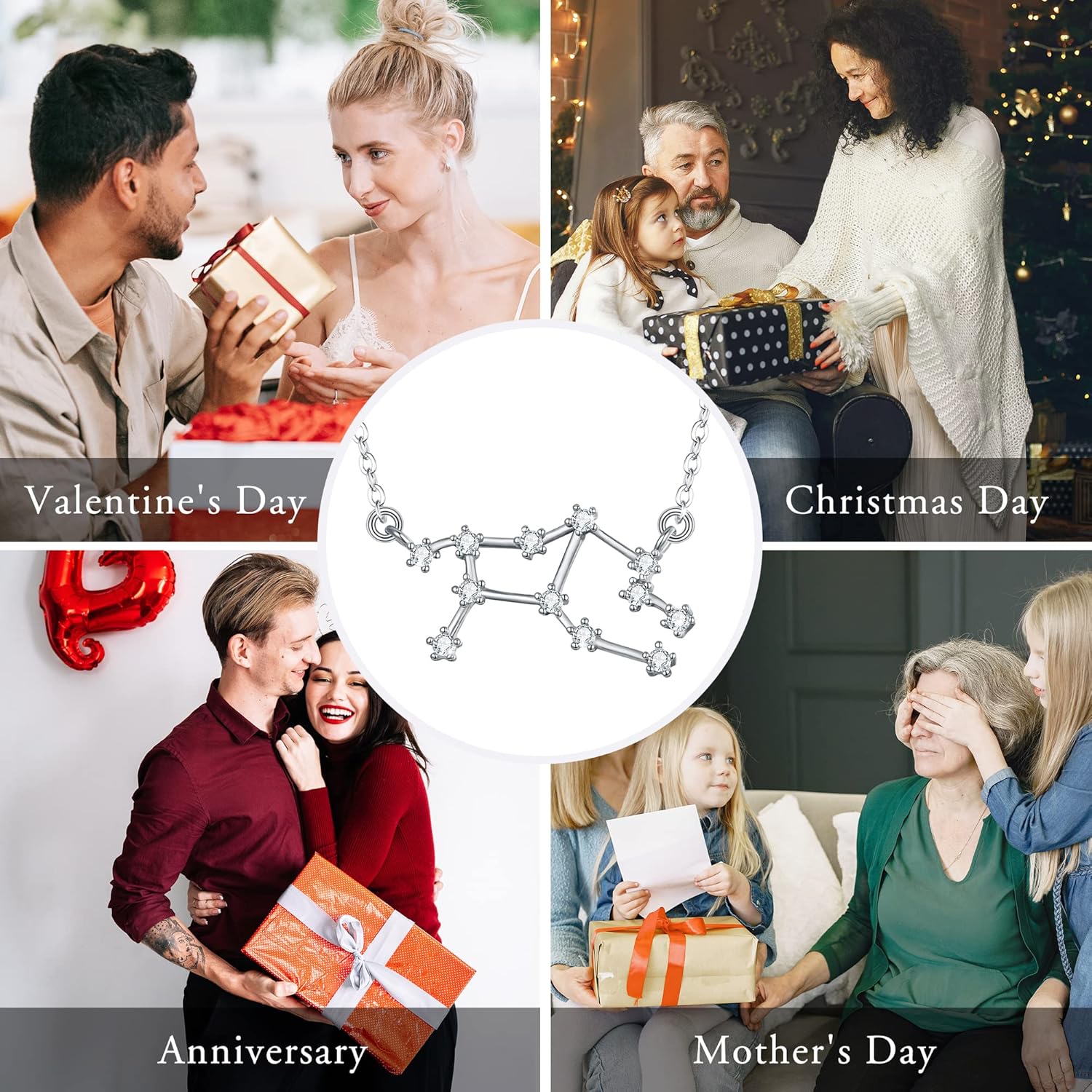 BriLove 925 Sterling Silver Necklace Gifts for Mom Women Constellation Zodiac 12 Horoscope Astrology CZ Pendant Mothers Day/Valentines Day/Birthday/Christmas/Anniversary - Image 5