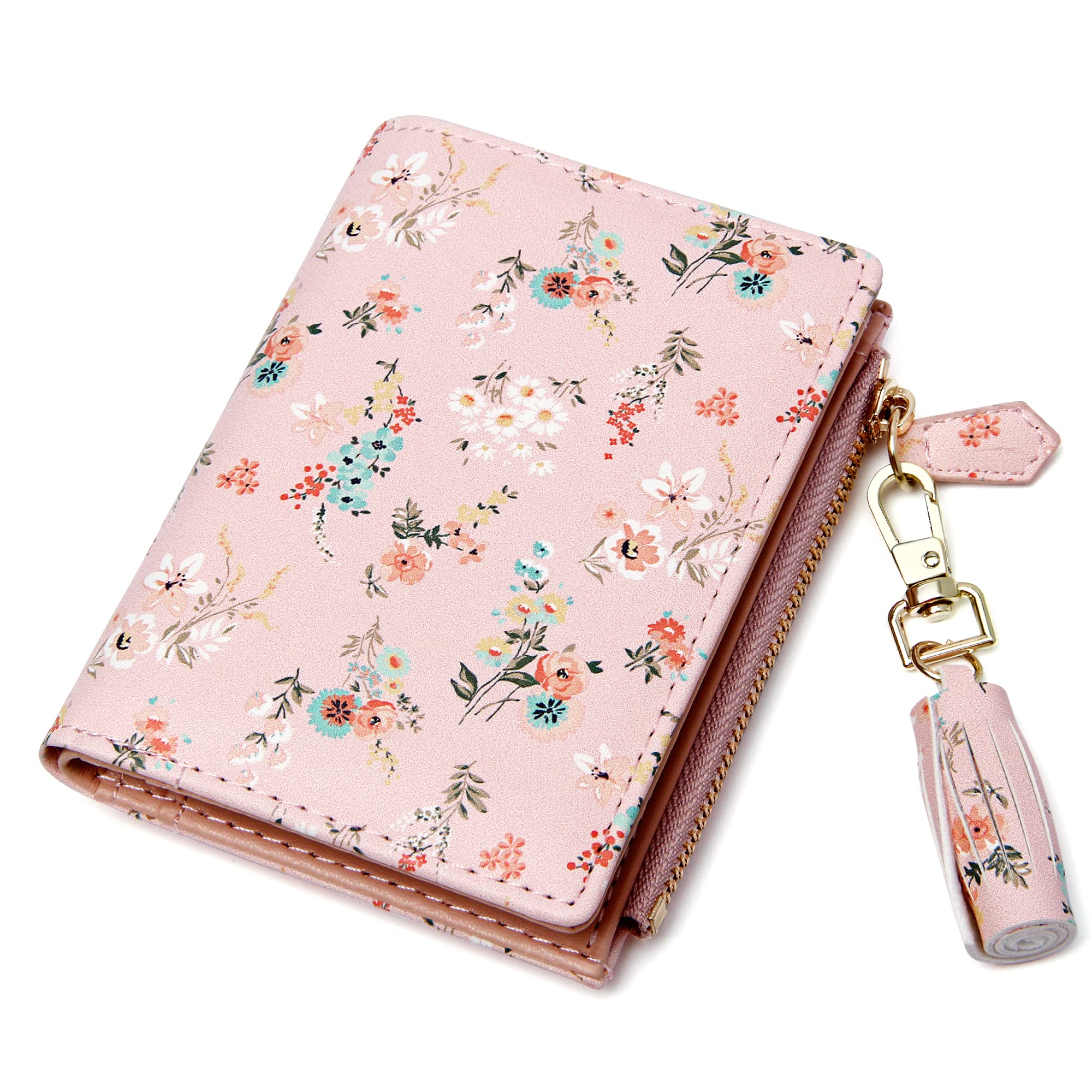 GEEAD Small Wallets for Women Bifold Slim Coin Purse Zipper ID Card Holder