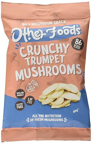 Other Foods Crunchy Trumpet Mushroom Chips, Pack of 6 X 40g - Mushroom - 40 g (Pack of 6)