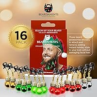 Vista 5 de Beardaments Paquete de luces y adornos para barba: las 16 luces originales para barba y 12 adornos para barba