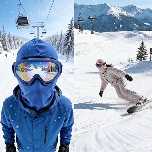 Miniatura 2 de Paquete de 2 gafas de esquí, gafas de snowboard para niños, niñas, jóvenes, hombres y mujeres