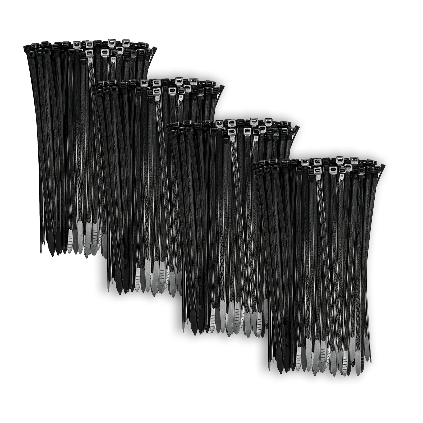 Cable Ties Black 300 x 4.8 mm, UV-Resistant Ultra Strong Cable Ties with 45 kg Tensile Strength, Pack of 400