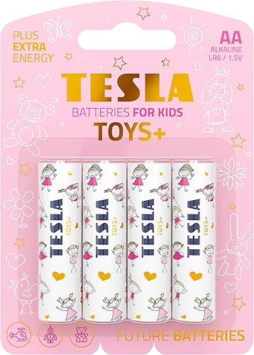 Tesla Pilas alcalinas AA Toys+ Girl Paquete de 4