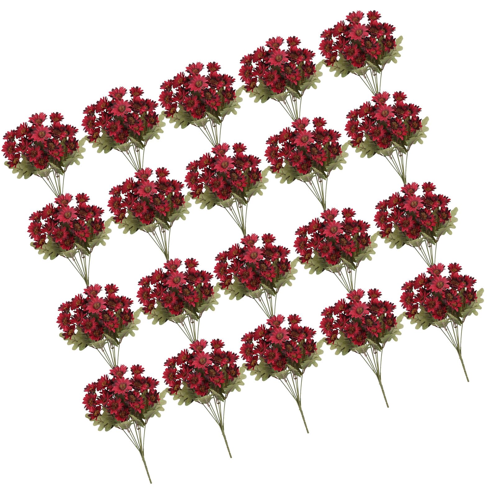 JSGHGDF 25Pcs Realistic Camomile Flower Fade Resistant Flower Bouquet for Garden Courtyard Balcony Indoor and Outdoor Seasonal Outdoor Deck