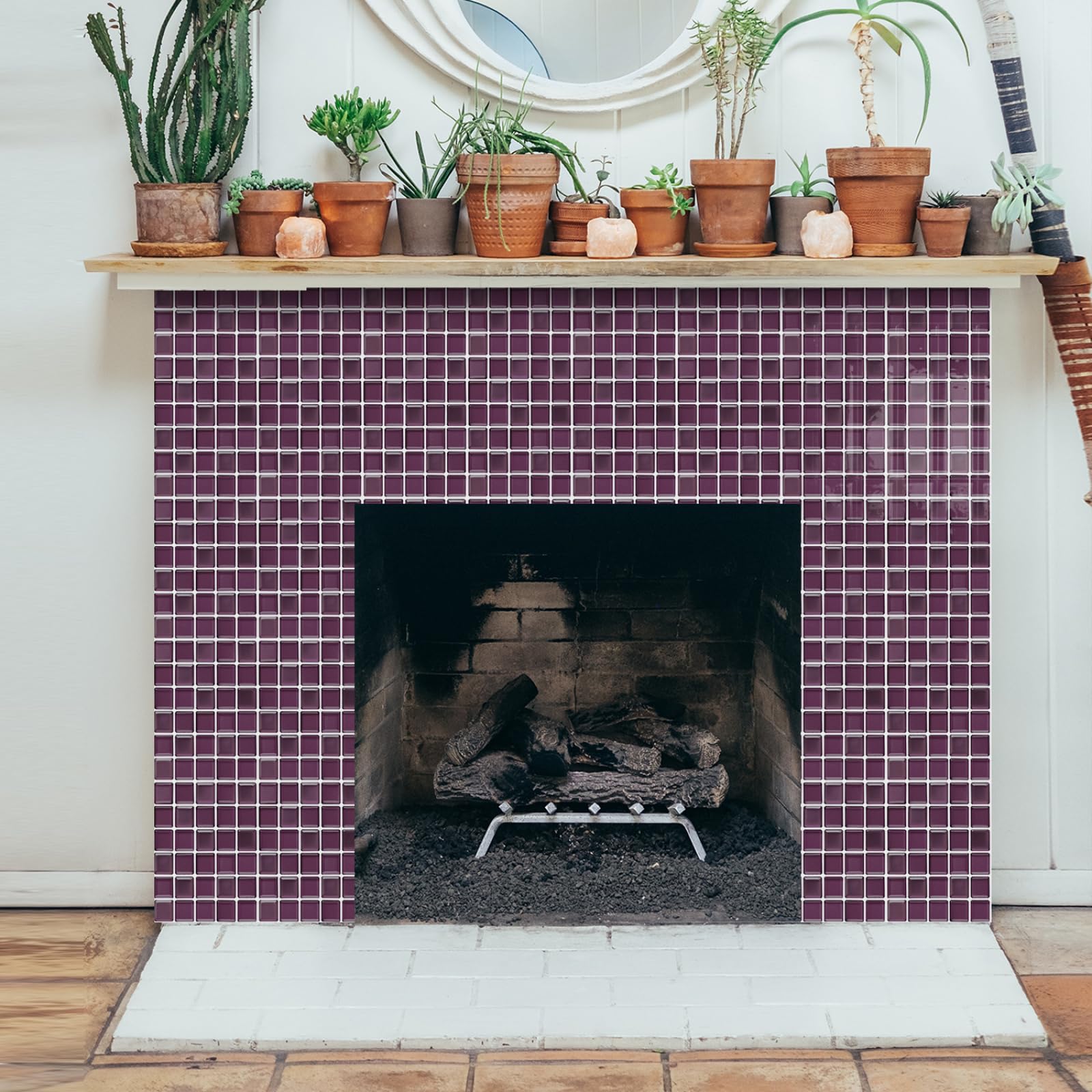 LMYSXAOZ Stick on Tiles 17x23CM Purple Tile Stickers Transfers for Bathroom Kitchen,Peel and Wall Self Adhesive Vinyl Waterproof Oil Proof Home Decor