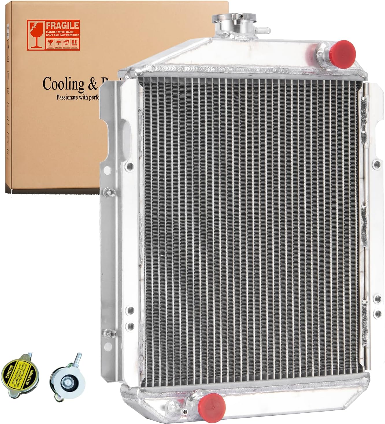 2 Row Aluminum Radiator Replacement for John Deere 950 850 Yanmar YM2500 YM3000 YM3110, Replaces OEM CH19293 CH12622 CH14024 122250-44501