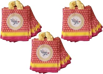 Fabric Return Gift Bag (Thank You Gift Bags) / Birthday Party Return Gift Bag/Wedding Gift Bag (Thamboolam Bags) - Medium Size (9X11 Inch) (Pack Of 75,Pink)