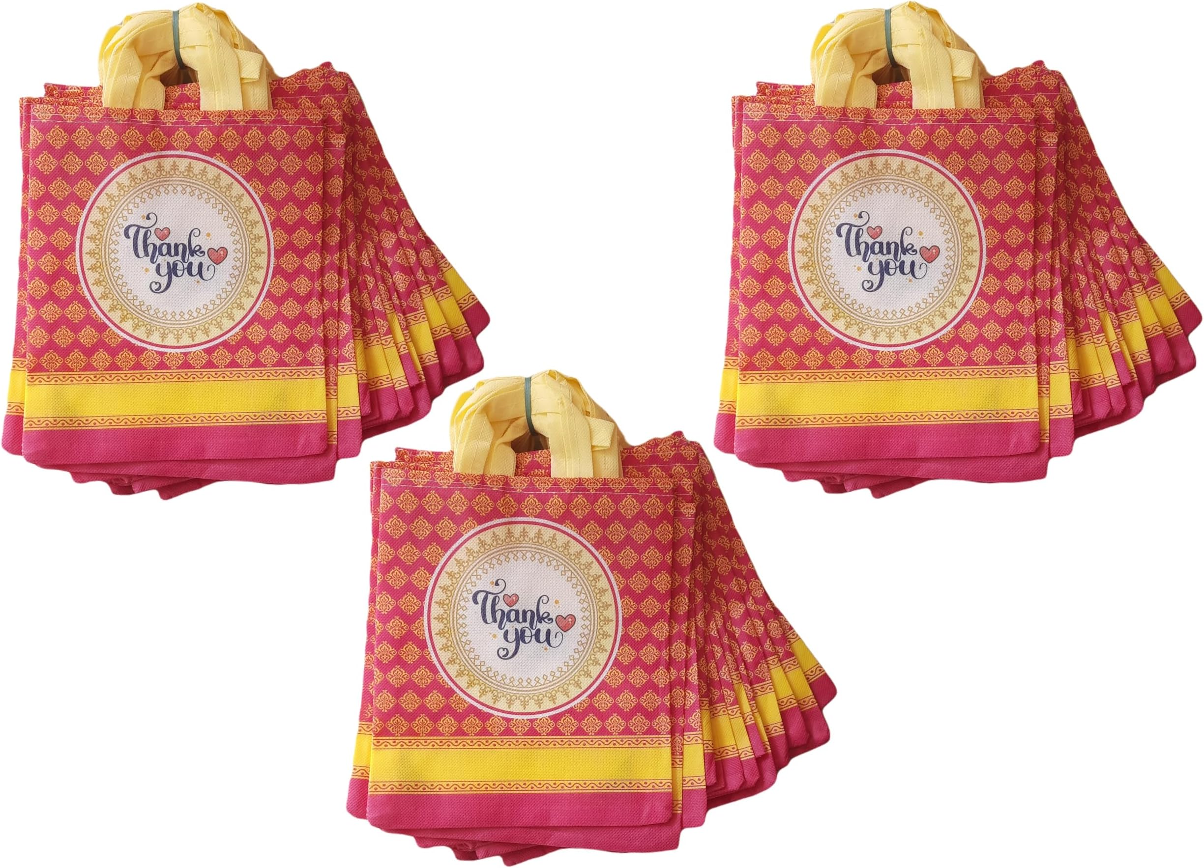 Ero Cotton Bags Fabric Return Gift Bag (Thank You Gift Bags) / Birthday Party Return Gift Bag/Wedding Gift Bag (Thamboolam Bags) - Medium Size (9X11 Inch) (Pack Of 75,Pink)