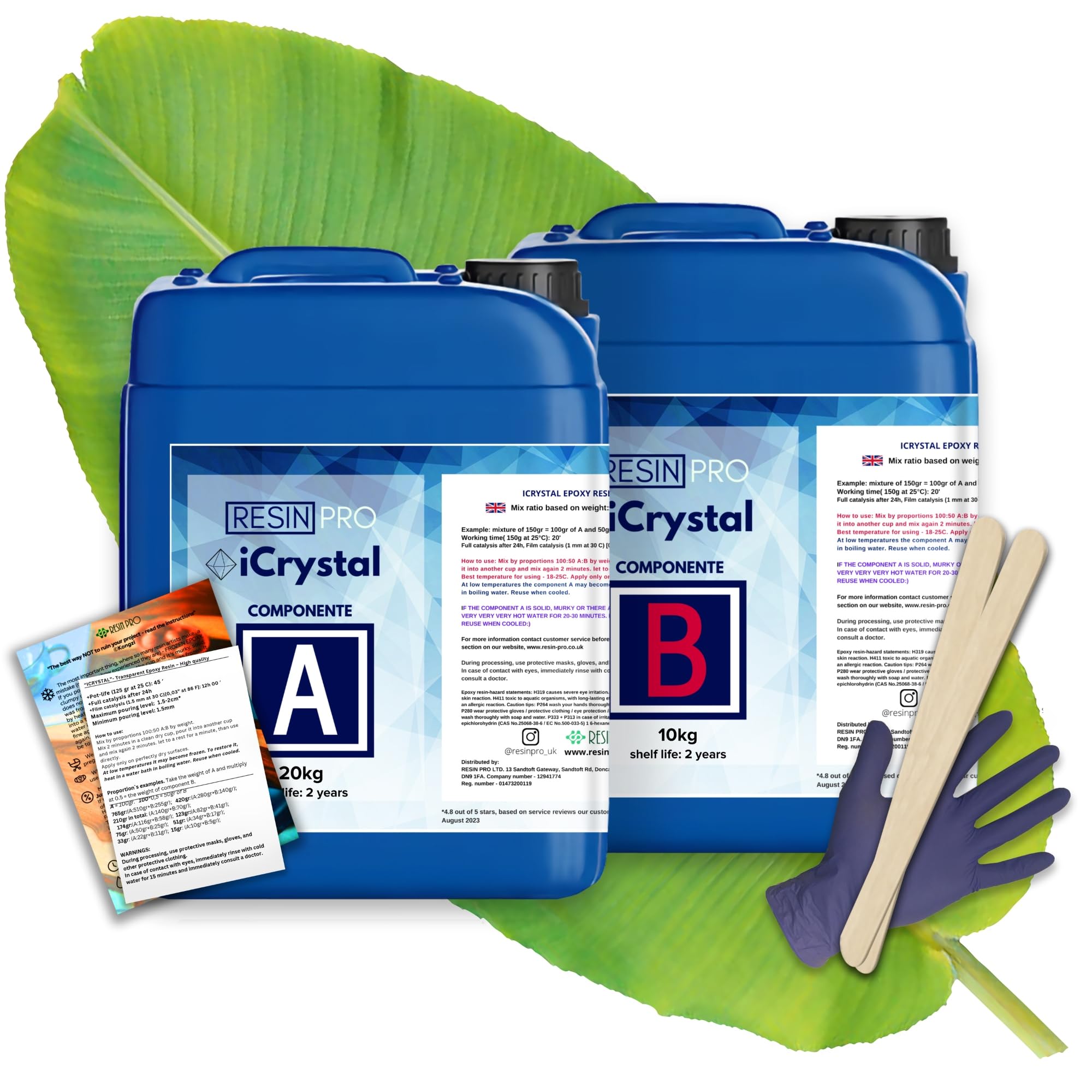 Resin Pro Crystal Clear Epoxy Resin - 30kg | Fast Drying, Non-Toxic Clear Epoxy Resin & Hardener for Wood, Fabric, Glass & Paper | DIY Art, Mould Casting, Jewellery Making, Coasters & Surface Coating