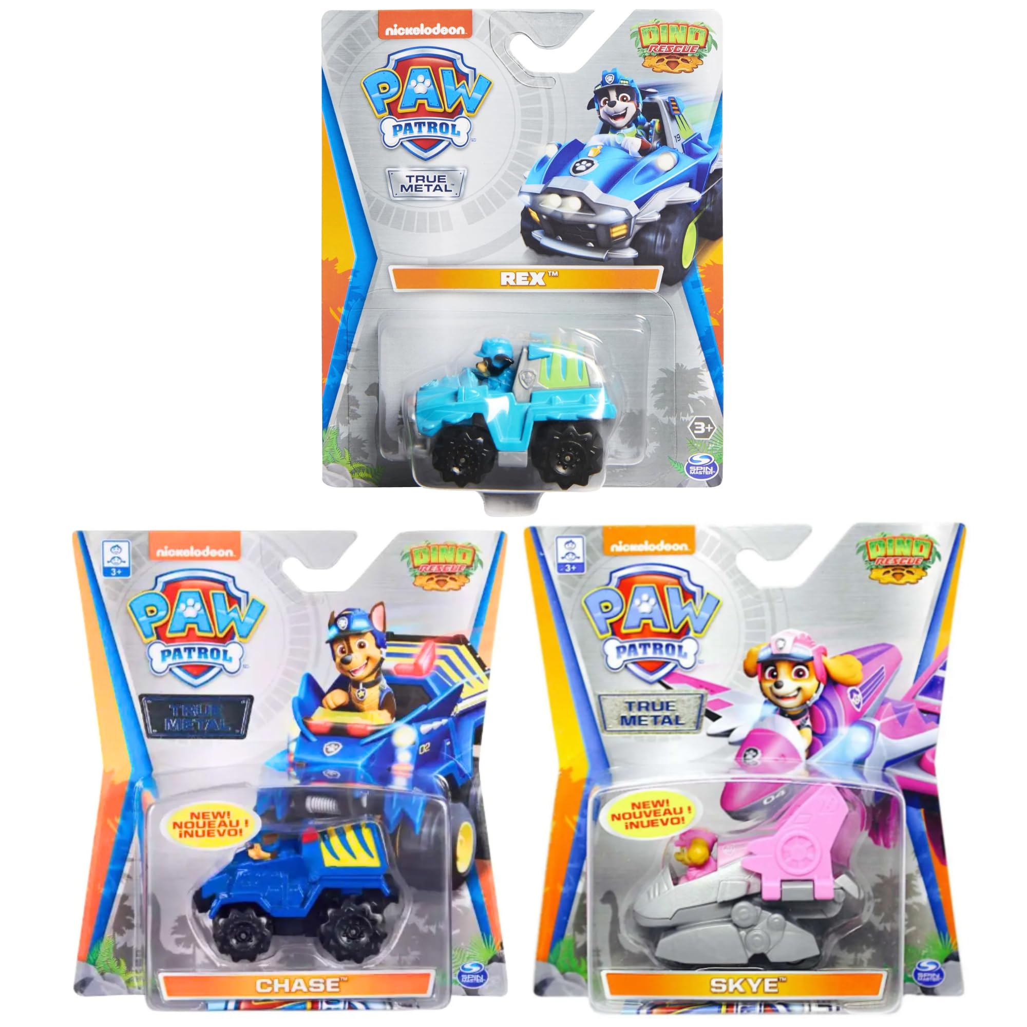 Paw Patrol True Metal Diecast 1:55 Scale Vehicles Dino Rescue - (Set of 3) โ image 1