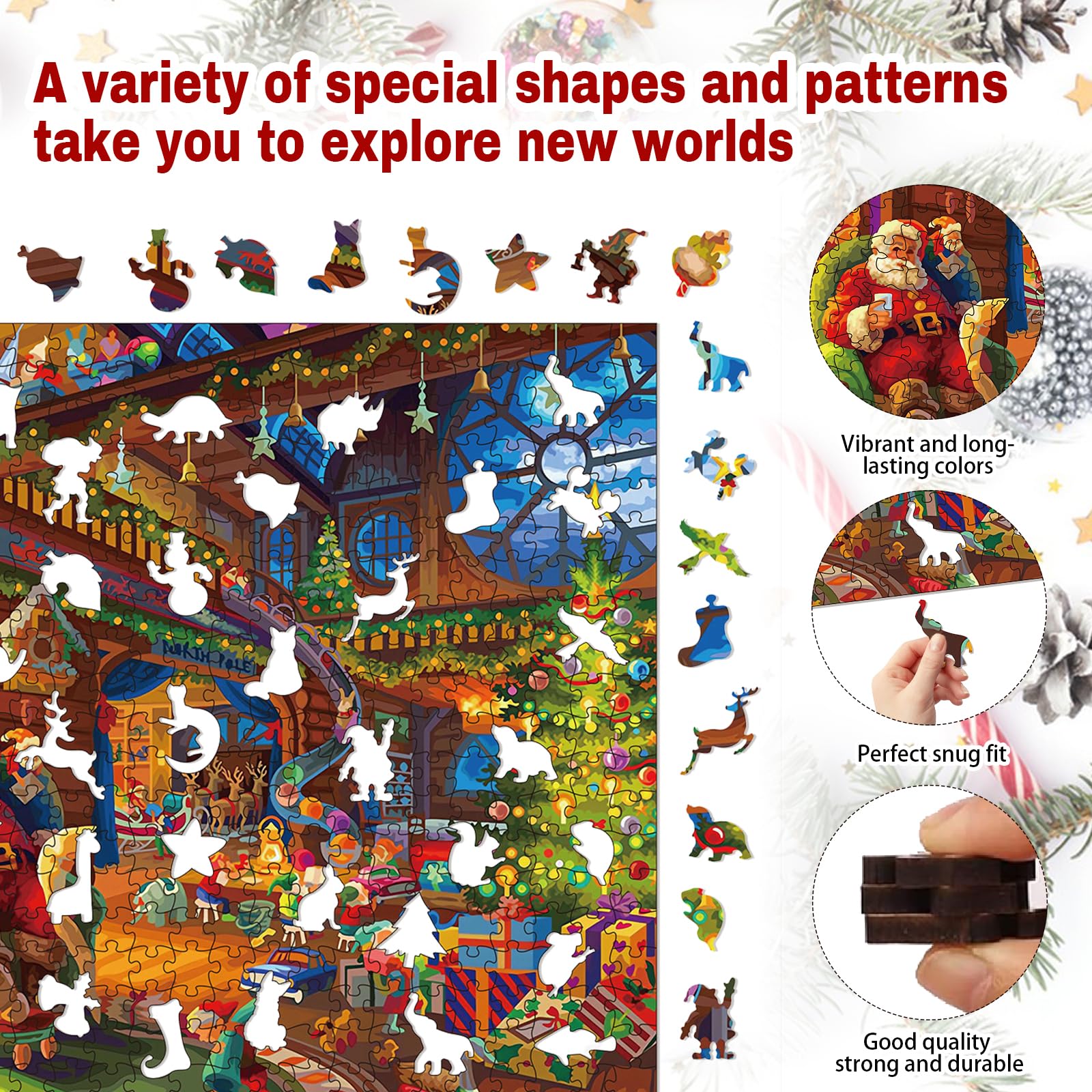 Holzpuzzle 1500 Teile Elefant - Naturholz Puzzle Für Erwachsene 87x57cm