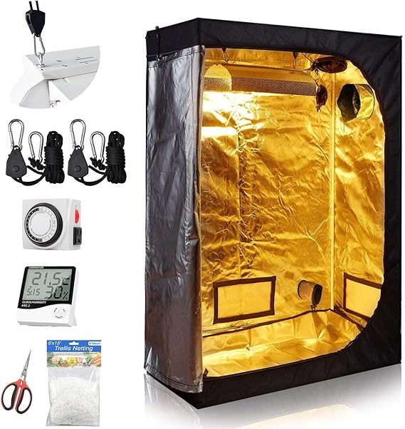 CDMALL ALPHAPAR Grow Tent Room Complete Kit 48"x24"x60" Kit