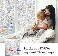 Vista 2 de WPCTEV Película 3D para ventana, sin pegamento, privacidad para calcomanías de vidrio, adherencia estática, control de calor, anti UV, sin adhesivo