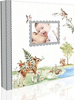 Holoary Baby Photo Album 4x6 500 Photos, Newborn Baby Keepsake Gifts for Baby Boy/Girl and New Parents, Woodland Animals Design Baby Photo Albums