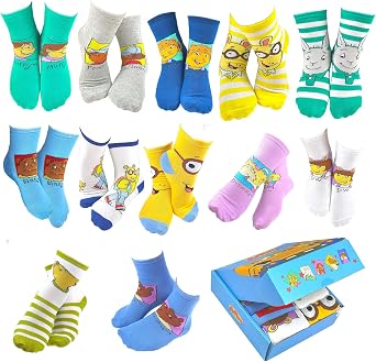 PBS Kids Arthur TV Show Fun Silly Kids Cartoon Socks School Bus Theme Gift Box Set
