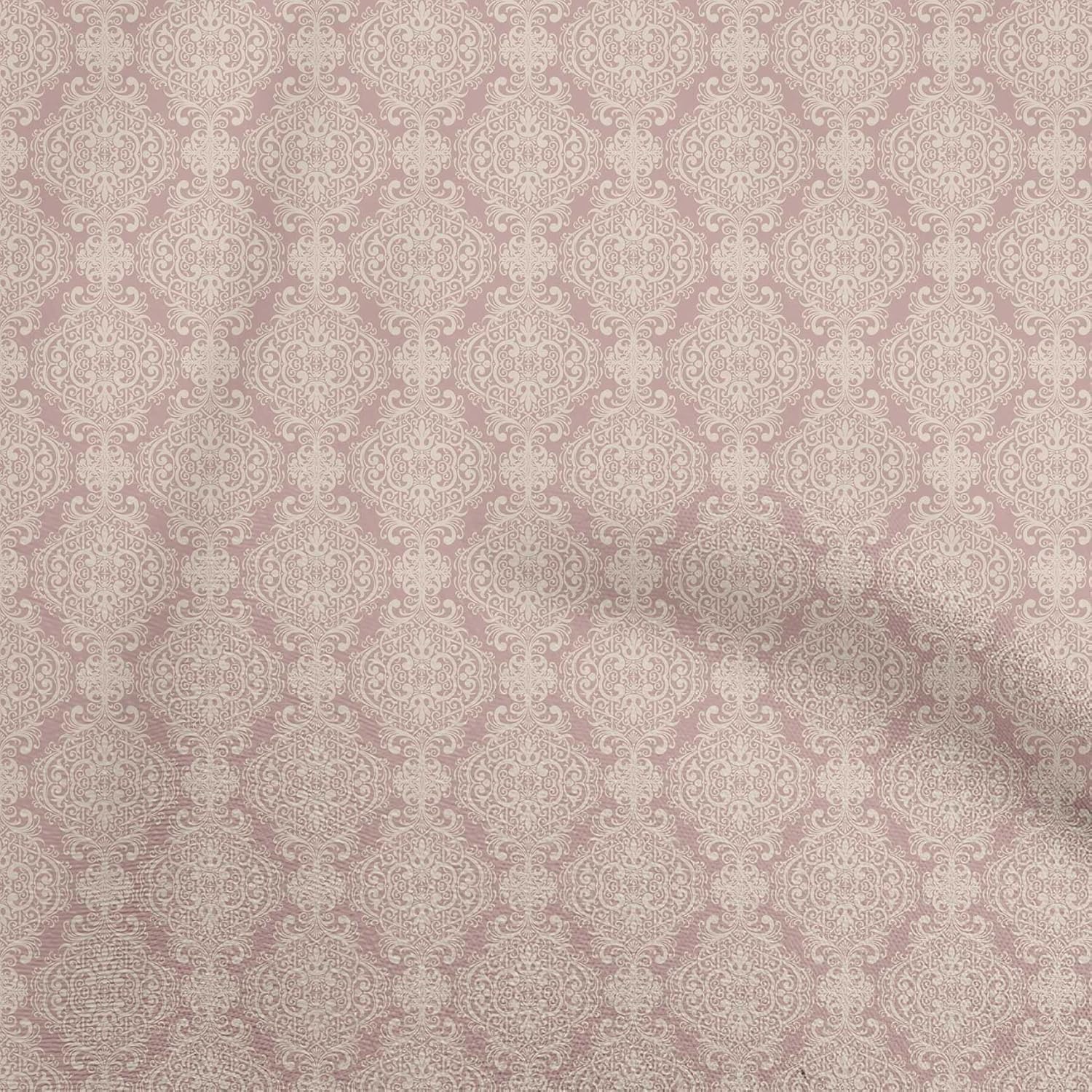 oneOone Cotton Jersey Light Pink Fabric Floral Quilting Supplies Print Sewing Fabric by The Yard 58 Inch Wide