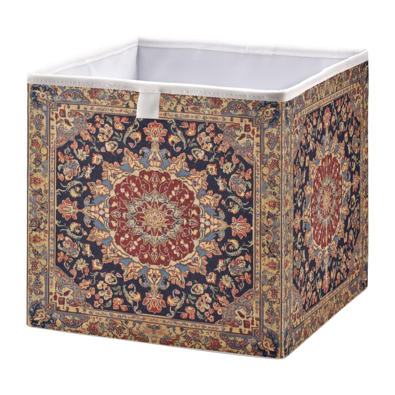 Grckit A Retro Texture Cube Storage Bin Foldable Storage Cubes Fabric Storage Baskets For Shelf Closet Home Organizers, 11 Inch