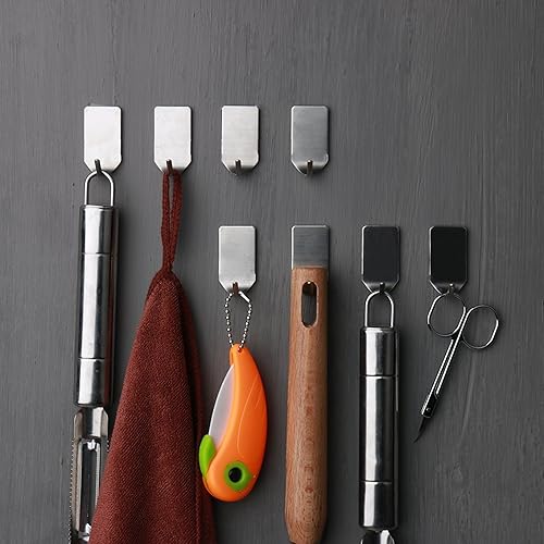 Miniatura 6 de Ganchos adhesivos fuertes para colgar en la pared ganchos de pared de acero inoxidable resistentes al agua ganchos pegajosos para colgar en el baño