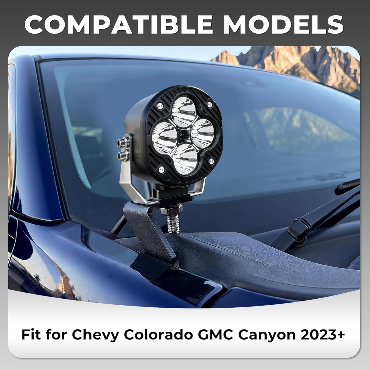 Ditch Light Brackets Fit for Chevy Colorado/GMC Canyon 2023 2024 2025 2026, Compatible with Chevy Colorado Accessories 2023+, Hood Hinge LED Offroad Light Mounting Brackets
