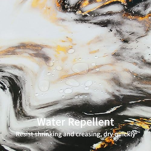 Miniatura 3 de MitoVilla Juego de cortina de ducha de mármol negro y oro, cortina de ducha estándar de lujo para bañera, decoración de baño, abstracta moderna,