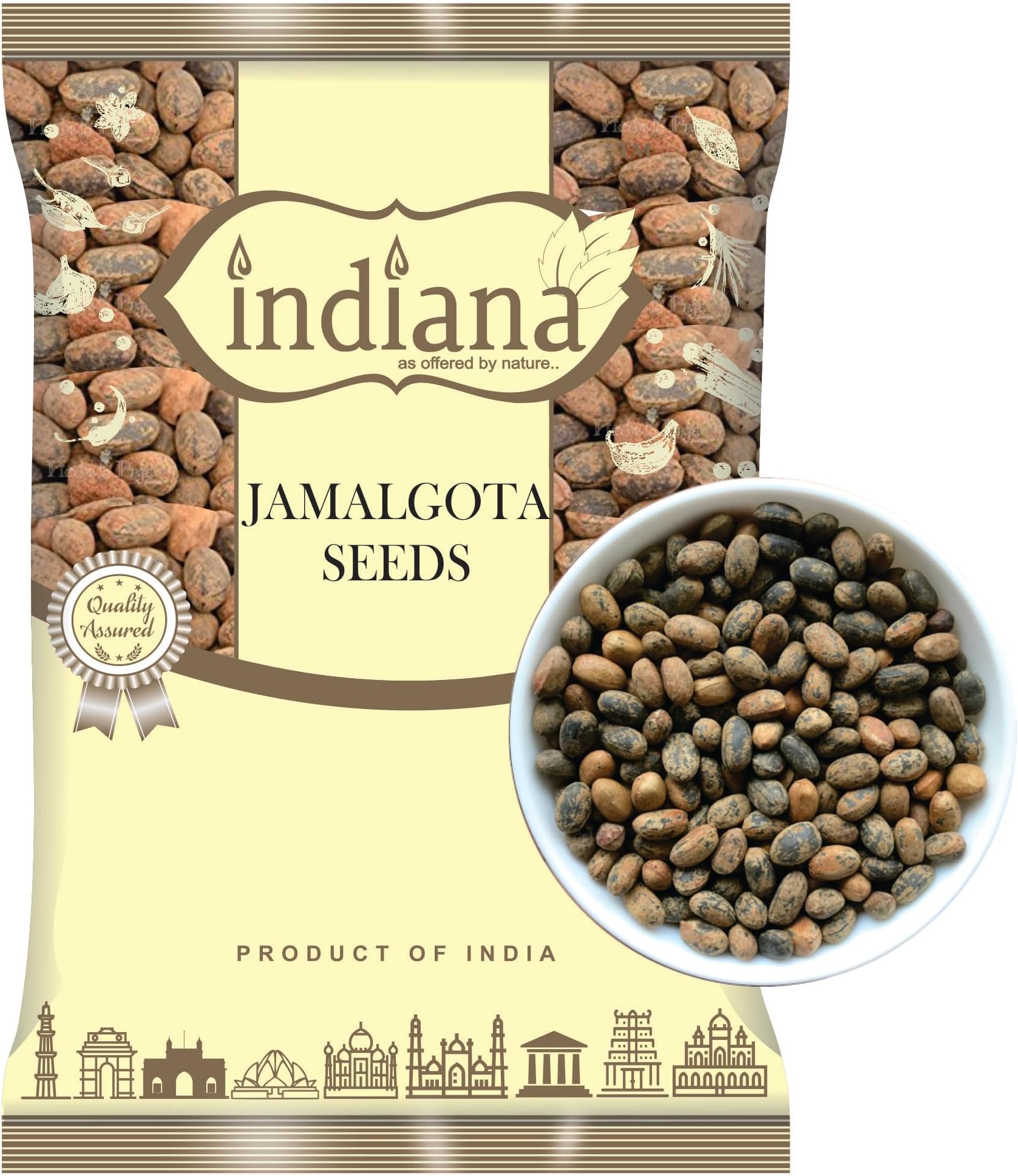 Indiana as offered by nature Jamalgota Seed | Croton Seed | Croton Tiglium Seed | Jamalghota Seed(100Gm)