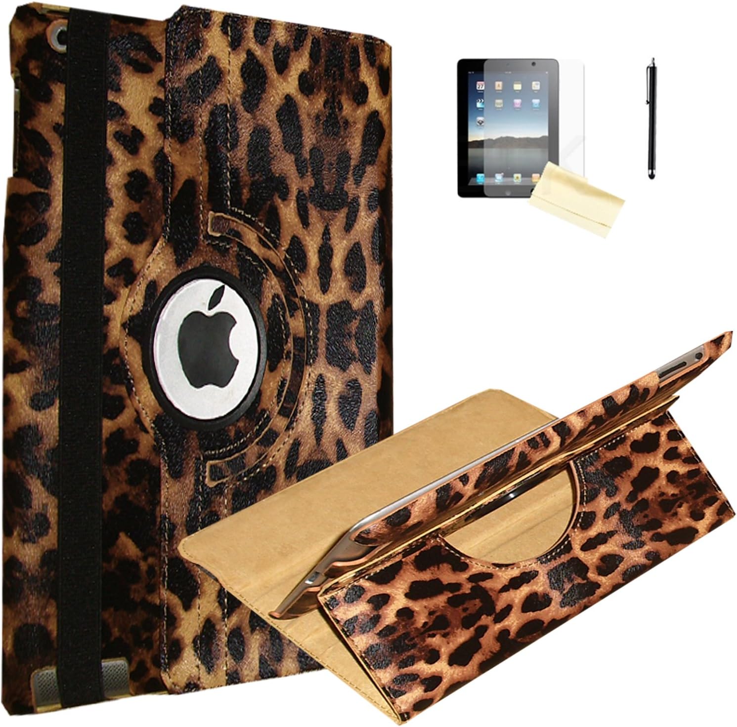 iPad Mini 4 Case, JYtrend (R) Rotating Stand Smart Case Cover Magnetic Auto Wake Up/Sleep for iPad Mini 4 4th A1538 A1550 MK6K2LL/A MK6L2LL/A MK872LL/A MK882LL/A MK9P2LL/A MK9Q2LL/A (Leopard)