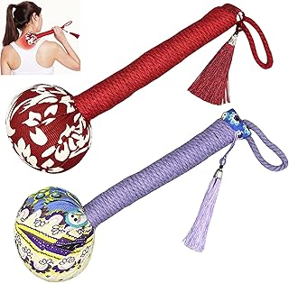 KEHOUXRE Manual Hammer Massager Body Massage Hammer, 2 Pack Massage Tools for Sore Muscles, Back (Red+Purple)