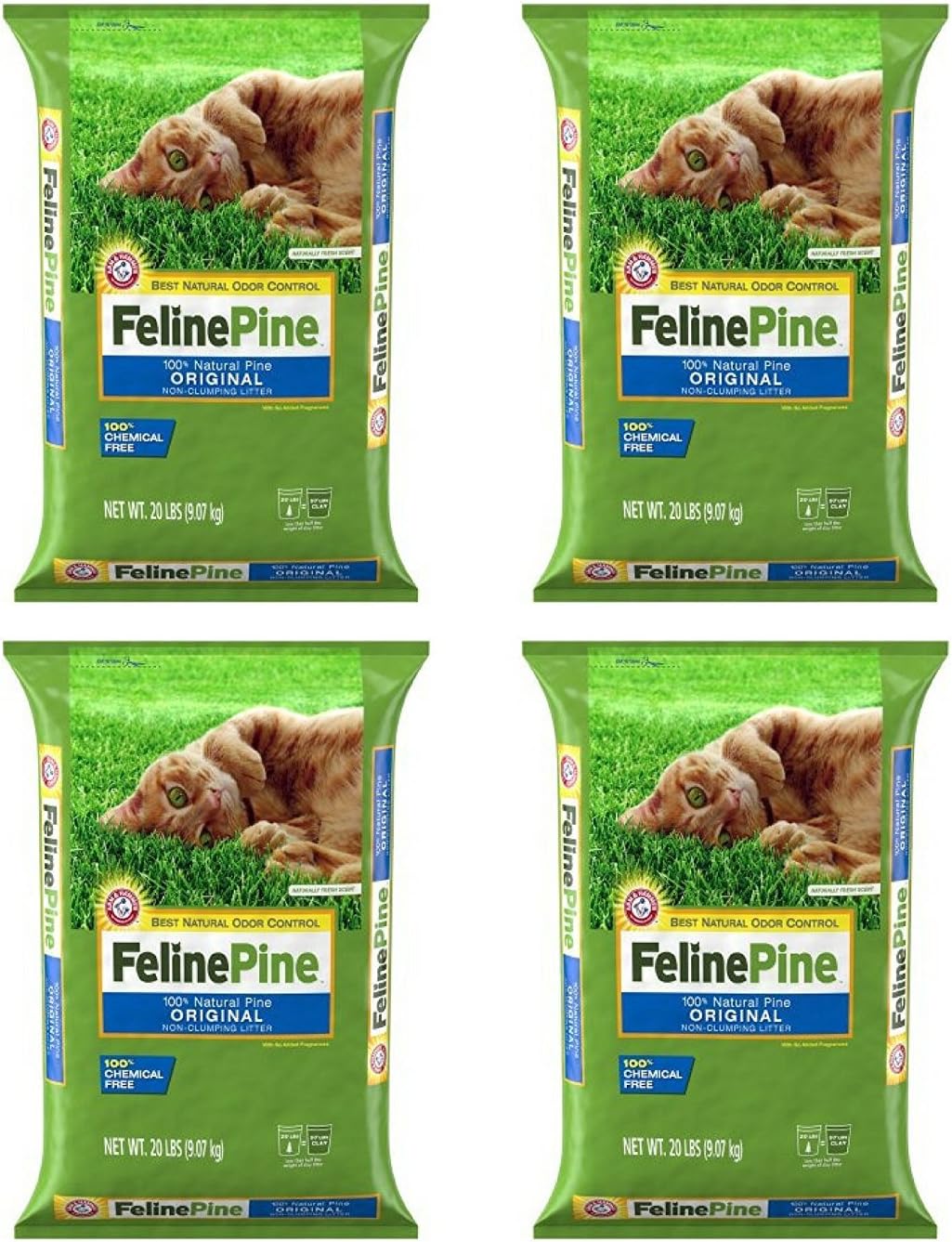 Feline Pine Original Cat Litter 40LB, Blacks & Grays