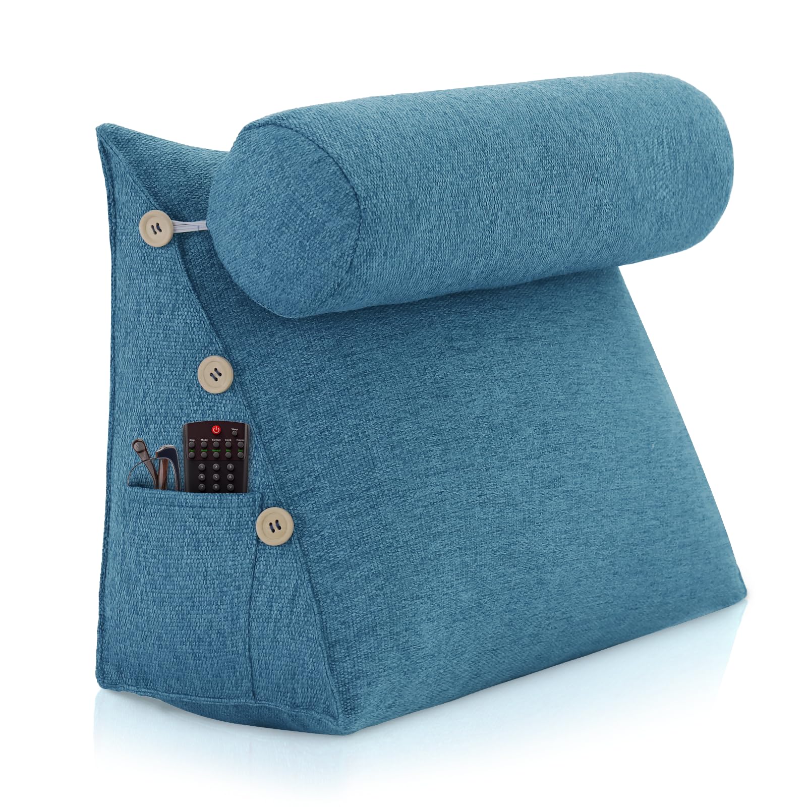 Cuscino Triangolare Testiera Letto，Cuscino da Lettura con Poggiatesta Regolabile，Cuscino Letto per Supporto Schiena e Lombare，Cuscino a Cuneo per Divano Letto