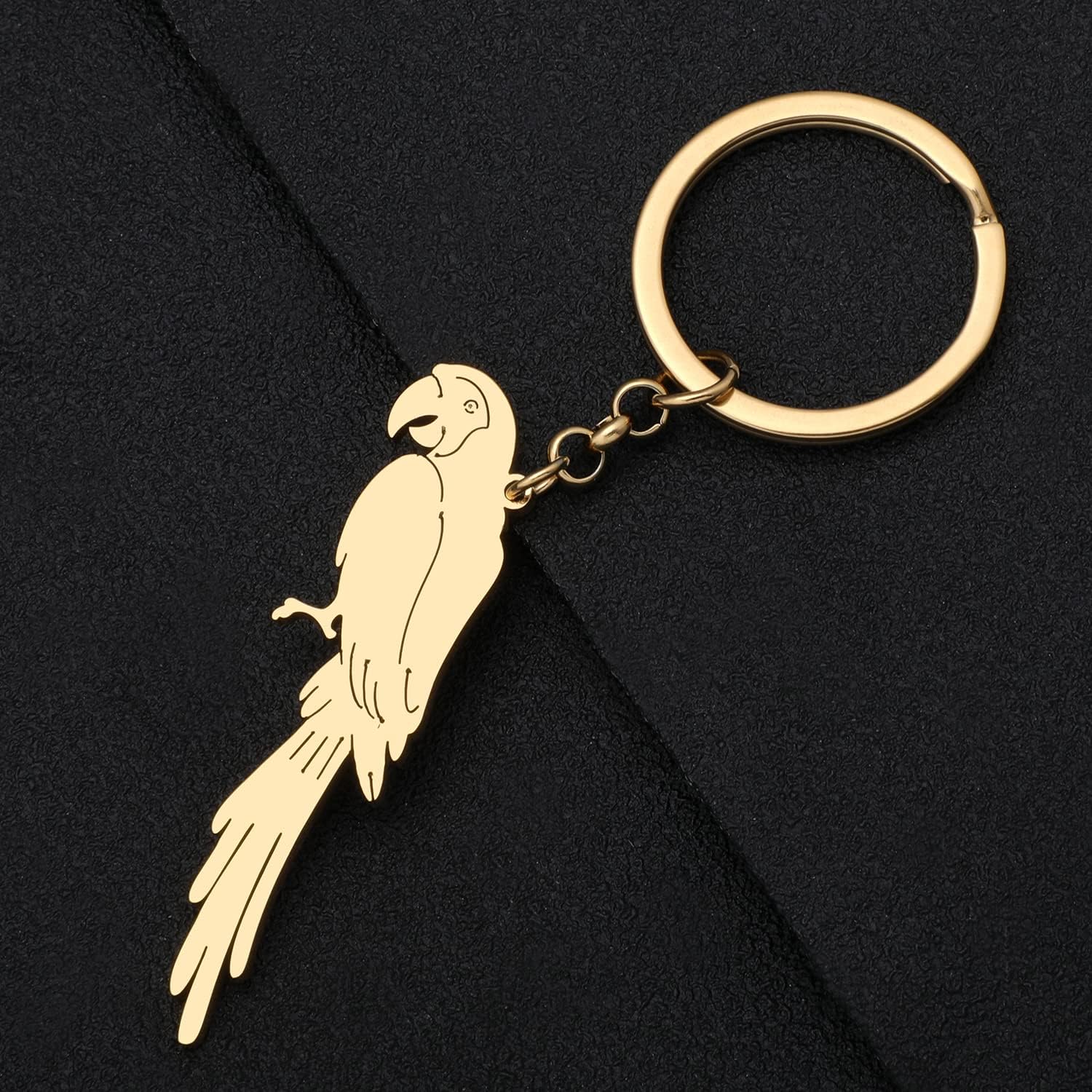 Stainless Steel Cute Macaw Parrot Keychain Fun Birds Key Rings For Women Backpack Car Purse Charms Gifts Accessories image 4