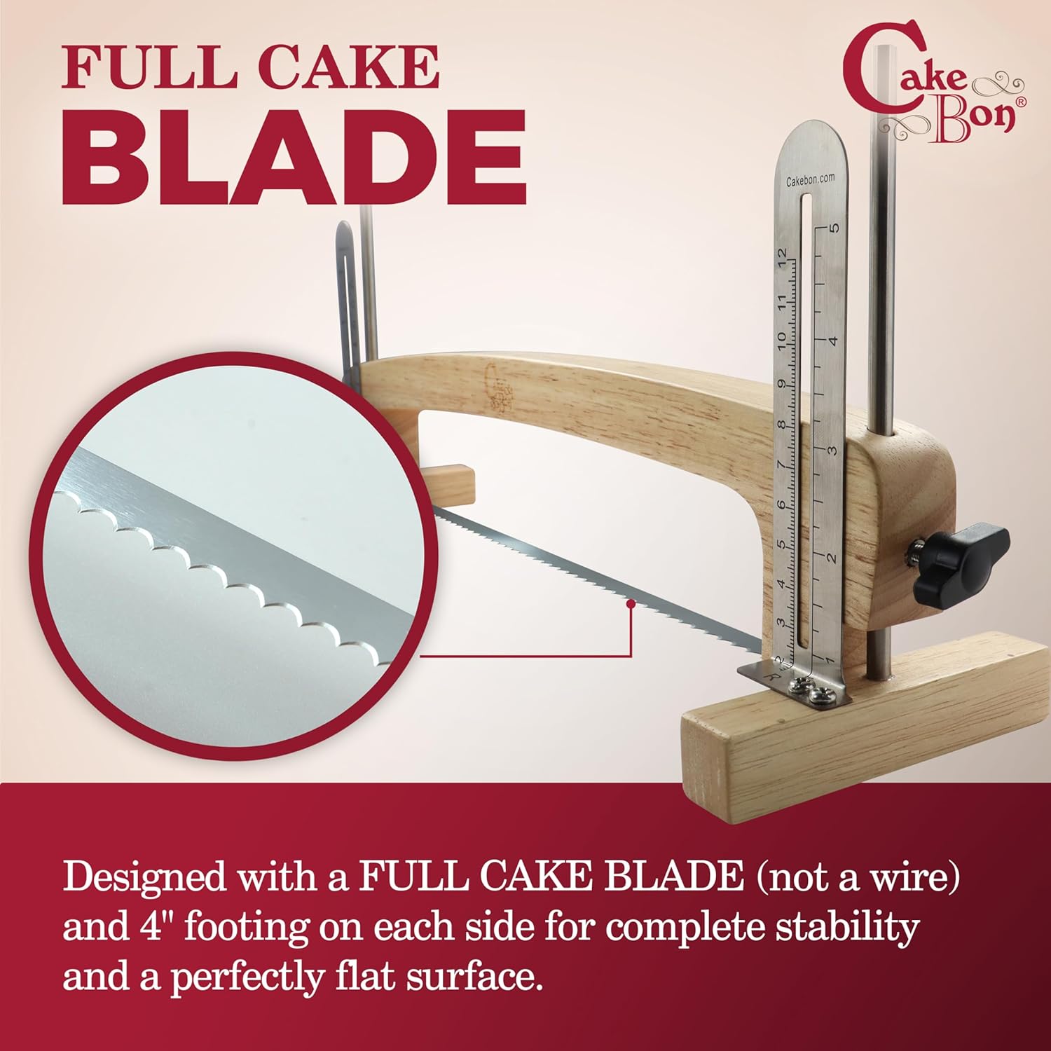 Cakebon Cake Leveler & Slicer Tool, Adjustable Blade for Even Cake Layers & Slices, Professional Cutting Tool Ideal for Bakers