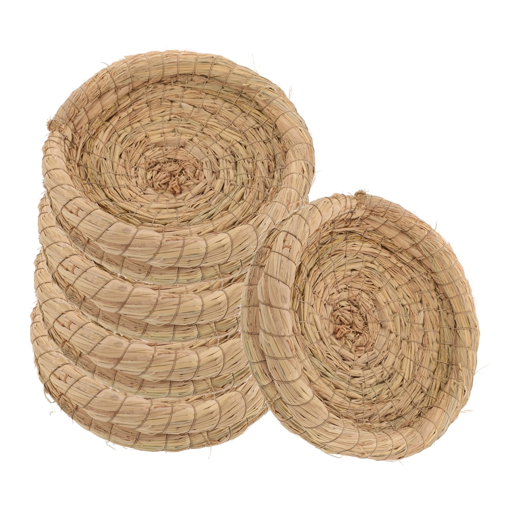 BESPORTBLE 5 Stück-Pack Gewebte Strohnester aus Hasen Stroh für Kaninchen und Kleintiere Beige Handgefertigt Sorgt für Geborgenheit und Nestverhalten