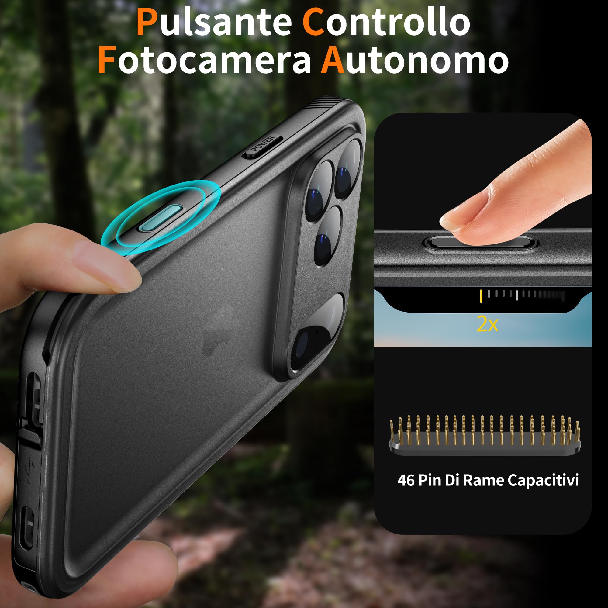 Cozycase TOP Cover Protettiva Per iPhone 17 Pro Impermeabile Antiurto IP68 Subacquea Antipolvere 360 Completa integrale Militare Rigida Rugged Custodia Resistente i Phone 17Pro Anti Urto Waterproof