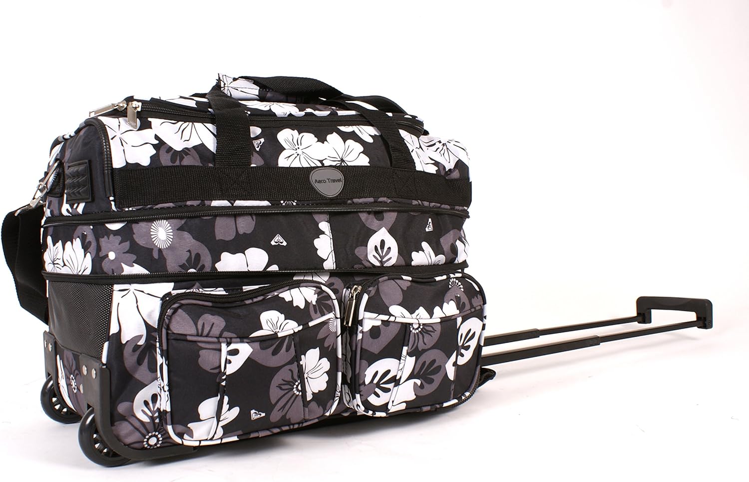 18" KSEXFP100 BLACK FLOWERS Expandable Cabin Sized Wheeled Holdall Amazon.co.uk Fashion