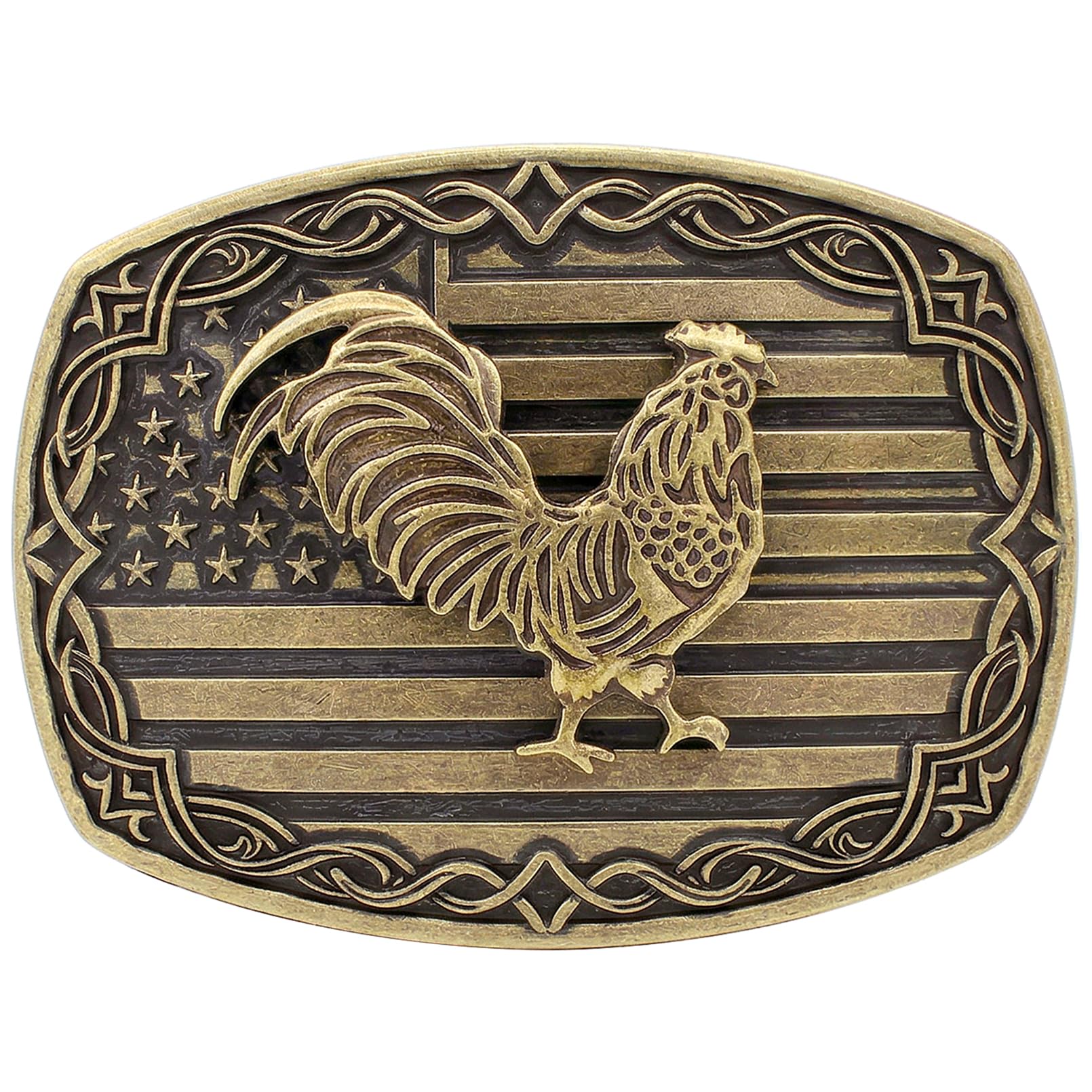 HUABOLA CALYN Long Horn Bull Belt Buckles for Men Women American Flag Texas Star Belt Buckles