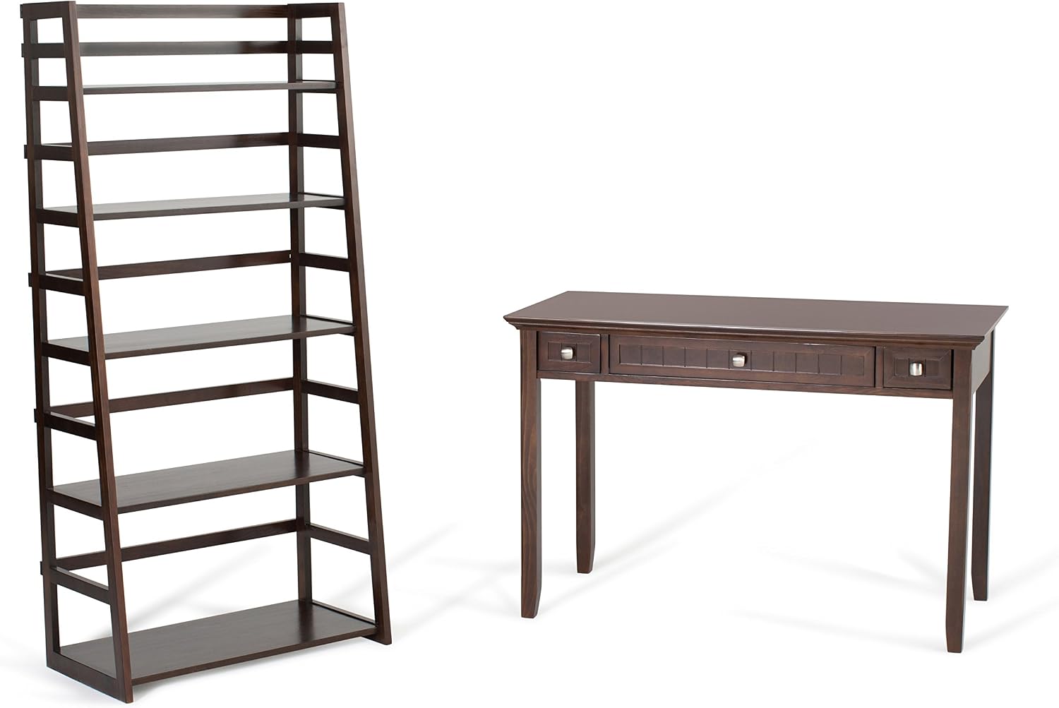 SIMPLIHOME Bedford SOLID WOOD Universal TV Media Stand, 53.9 inch Wide, Living Room Entertainment Center, Storage Cabinet with Glass Doors, for Flat Screen TVs up to 60 inches in Dark Tobacco Brown