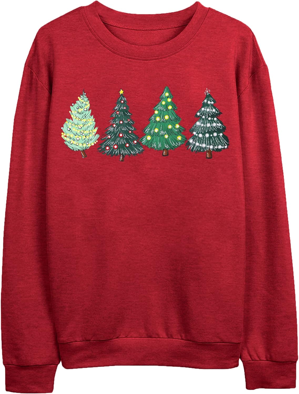 MAIHUN Christmas Sweatshirt Womens Merry Christmas Long Sleeve Xmas Holiday Christmas Lights Pullover Shirts - Image 4