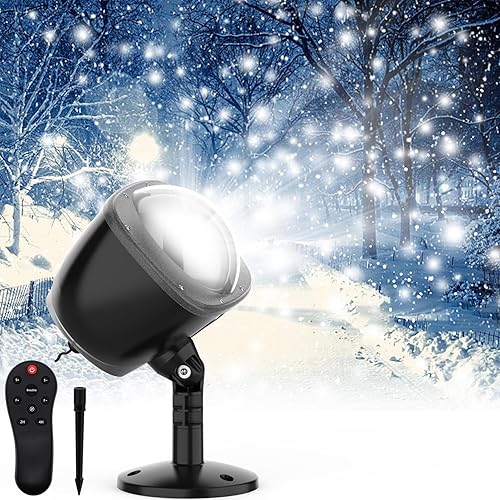 Proyector de luz LED de nieve, luz de nieve de Navidad Sanwsmo, lámpara de proyector de caída de nieve, proyector dinámico de efecto de nieve para