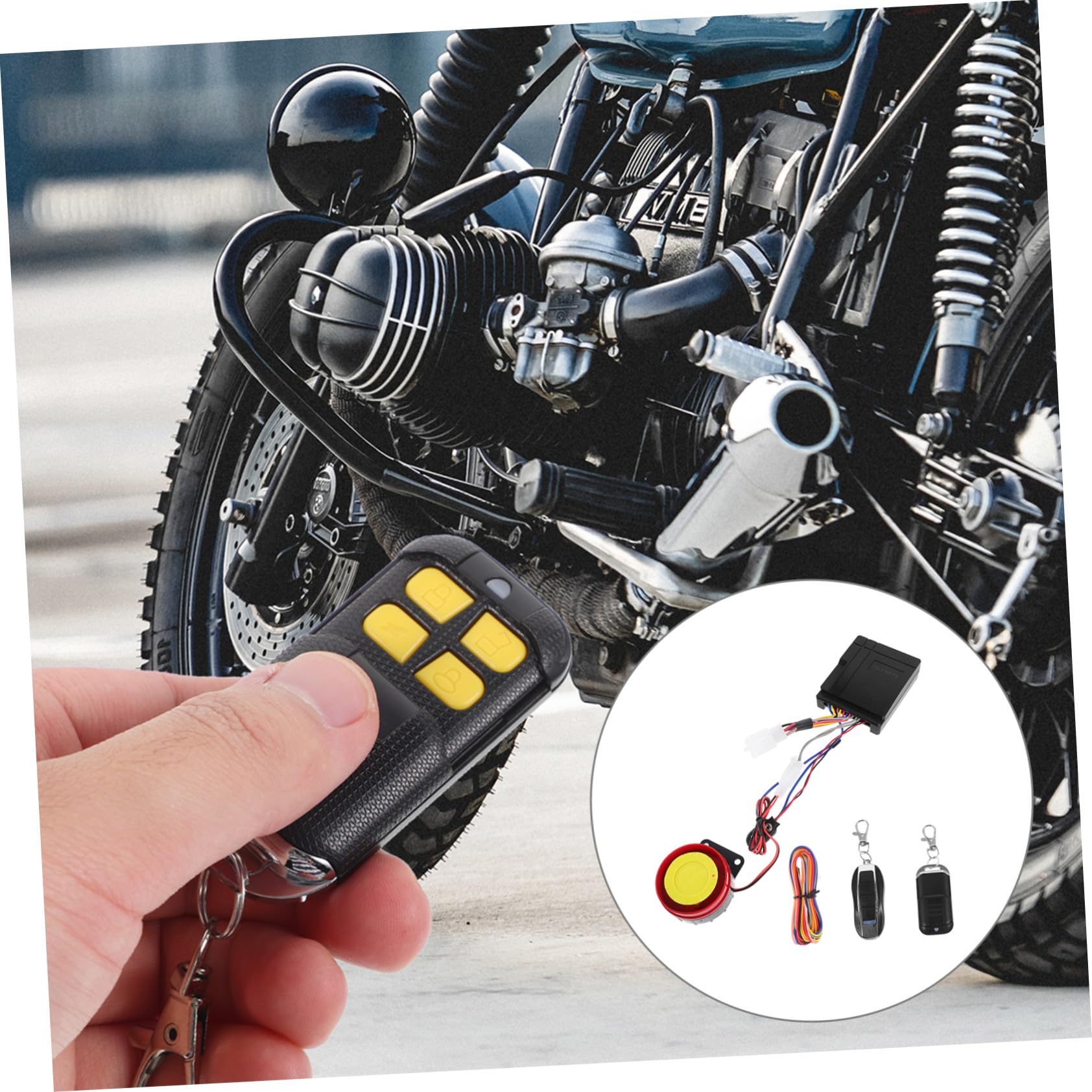 POPETPOP Kit Allarme Antifurto per Moto con Avviamento Remoto e Sensore di Vibrazione ad Alta Sensibilità, Installazione Facile